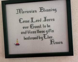 Moravian Blessing Cross-Stitch Framed Art