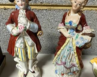 Pair of "Made in Occupied Japan" Porcelain Figurines - Colonial Couple