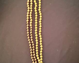 Gold Tone Graduated Ball Bead Necklace