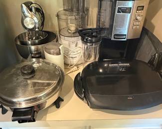 Assorted Small Kitchen Appliances and Cookware