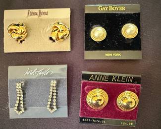 Collection of Four Pairs of Designer Earrings on Original Cards