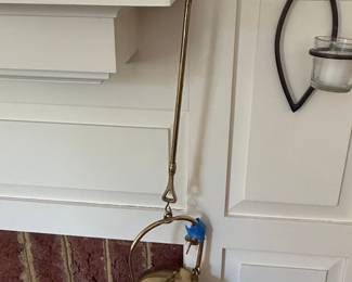 Antique Brass Hanging Oil Lamp