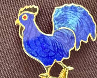 Enamel Rooster Brooch