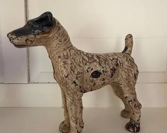 Antique Hubley Cast Iron Wire Hair Fox Terrier Doorstop