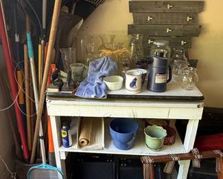 Vintage Assorted Garden Tools and Decorative Items