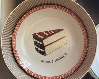 Dessert Plate with "Oh no, I couldn't" inscription by Nancy Green