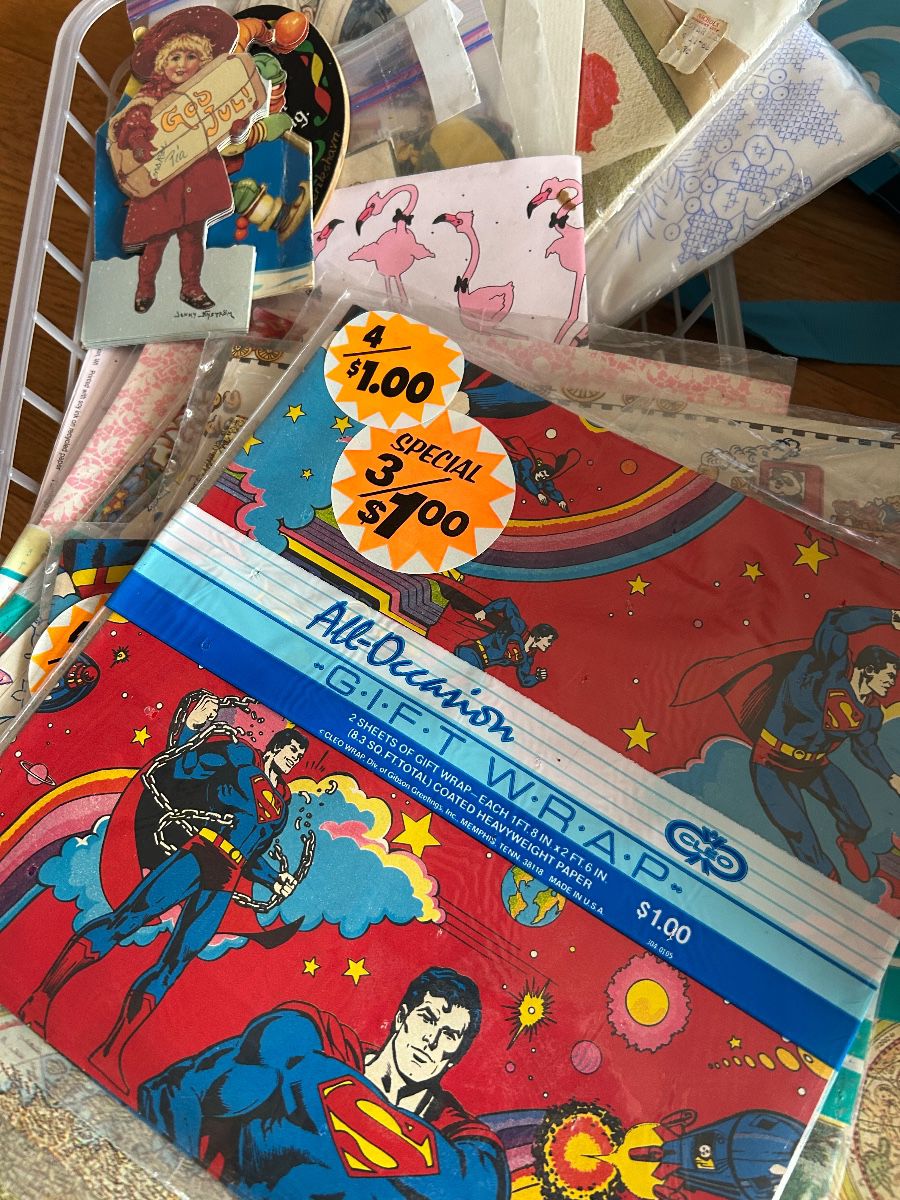 Vintage paper goods Superman et al