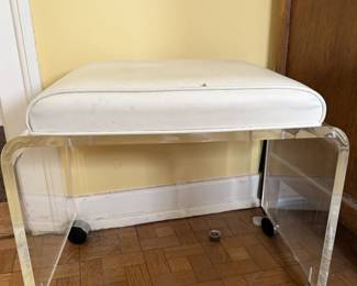 Lucite Rolling Stool