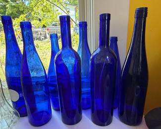 Cobalt Blue Glass Bottles "Luna di Luna"