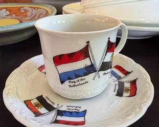 Netherlands Flag Coffee Cup and Saucer Set