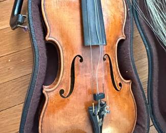 Vintage Violin with Case and Bows