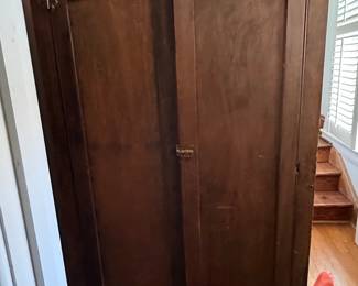 Antique Pine Wardrobe Armoire