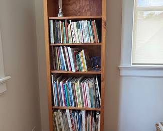 Wooden Bookshelf with Assorted Books