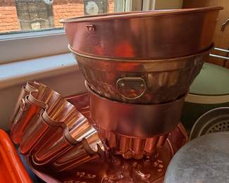 Assorted Vintage Copper and Aluminum Bakeware