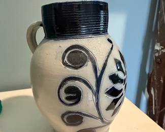 Westerwald Stoneware Pitcher with Cobalt Decoration