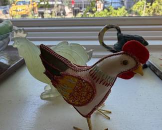 Textile Chicken Figurine