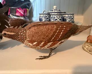 Bobwhite Quail Carved Wooden Figurine