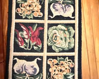 Hook Rug with Fruit Motif