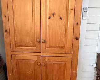 Rustic Pine Storage Cabinet with Doors