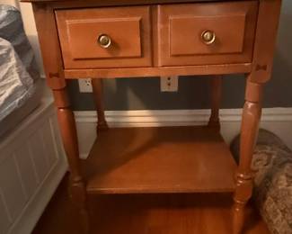 Vintage Wooden Side Table with Heart Cutout