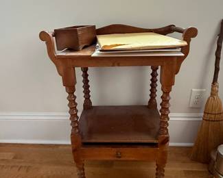 Victorian Spool Turned Parlor Table with Drawer