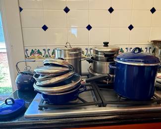 Chantal Cobalt Blue Enamelware Cookware Set