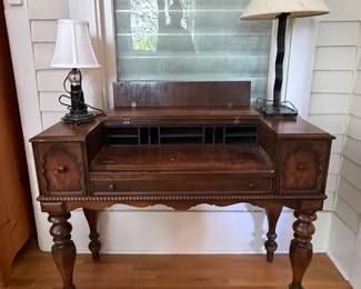 Victorian Walnut Spinet Writing Desk
