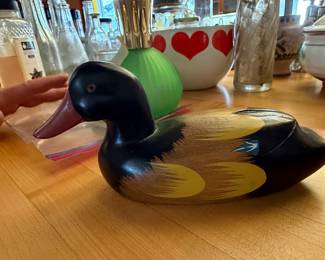 Hand-Painted Wooden Duck Decoy
