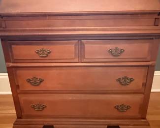 Vintage Maple Colonial Style Secretary Desk by Bassett Furniture