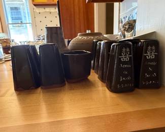 Haand Pottery "Annie & Jacob" Wedding Commemorative Vases