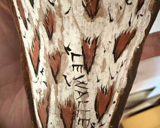 Hand-Painted Wooden Owl Sculpture by L.E. Walen