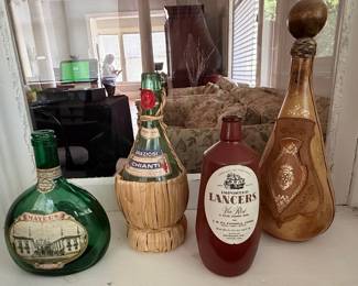 Assorted Vintage Wine Bottles: Mateus Rosé, Grazioli Chianti, and Imported Lancers Vin Rosé