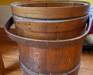 Antique Wooden Firkin Sugar Bucket