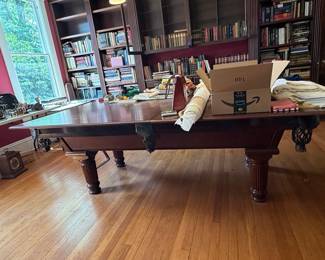Antique Pool Table and Table Tennis Top