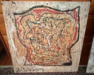 Abstract Expressionist Painting by J. Weaver on Plywood