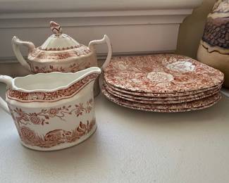 Johnson Brothers Liberty Ironstone Gravy Boat and Plates