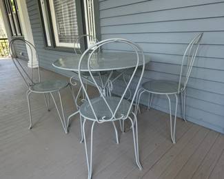 Vintage Wrought Iron Bistro Set