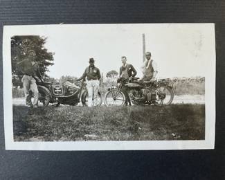 Antique Photo of Harley Davidson and Indian Motorcyles