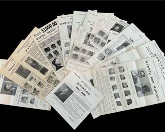 1930s Wanted Posters Murder Rewards