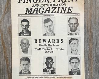 1920/30s Finger Print Magazine Criminology Gangsters 