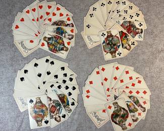 Antique German B Dondorf Mittelalter No.150 Playing Cards Deck Circa 1889 - 1905