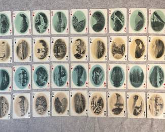  Antique Deck Of Souvenir Playing Cards Circa 1903 Among The White Mountains NH Old Man Mountain