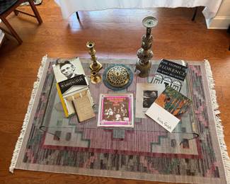 So many great books and some great brass throughout home 