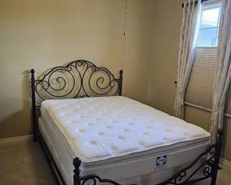 Queen Size Metal Frame With Sealy Matress  Box Spring