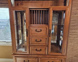  006 Lighted China Cabinet with Metal Accent