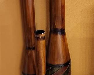 Set of 3 DecMode Rustic Metal Vases