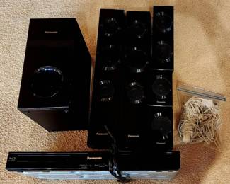 Seven Piece Panasonic Blue Ray Disc Home Theater Sound System