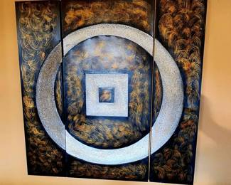 Three Piece Abstract Metal Art