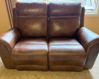  007 Leather Electric Reclining Loveseat by Leggett  Platt