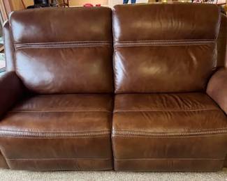 Leather Electric Reclining Sofa by Leggett  Platt